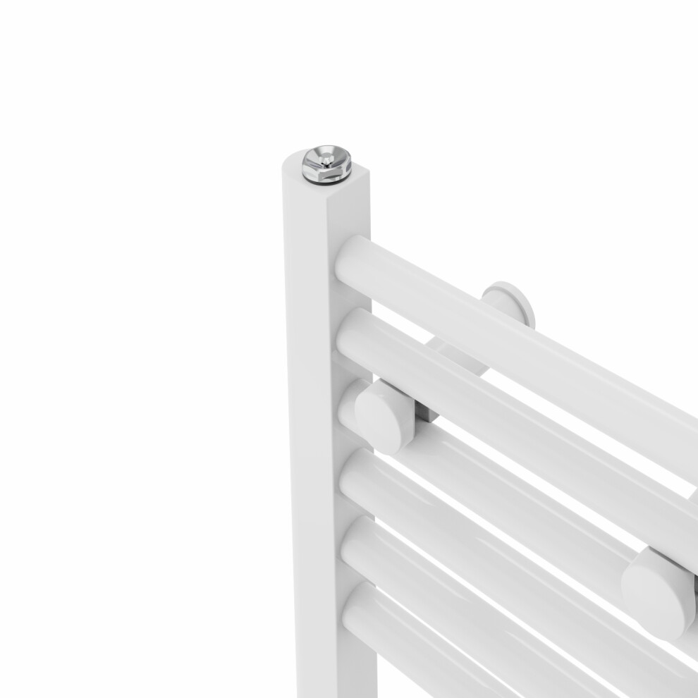 (1800X300mm) Right Radiators Straight Heated Towel Rail Radiator With Chrome Angled Lockshield Valves 5063123994514