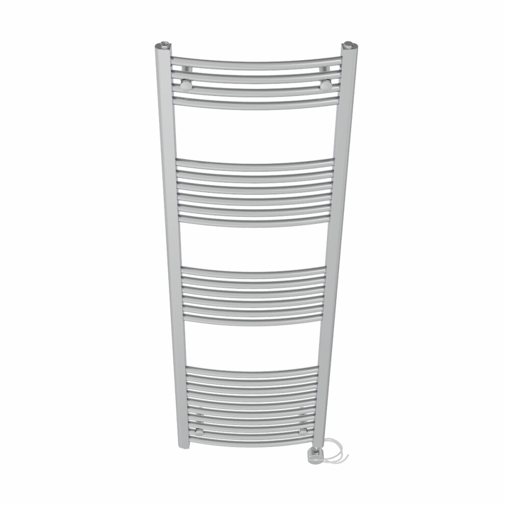 Right Radiators Prefilled Thermostatic Electric Heated Towel Rail Curved Ladder Warmer Rads - Chrome 1600X500 Mm 5063123451796