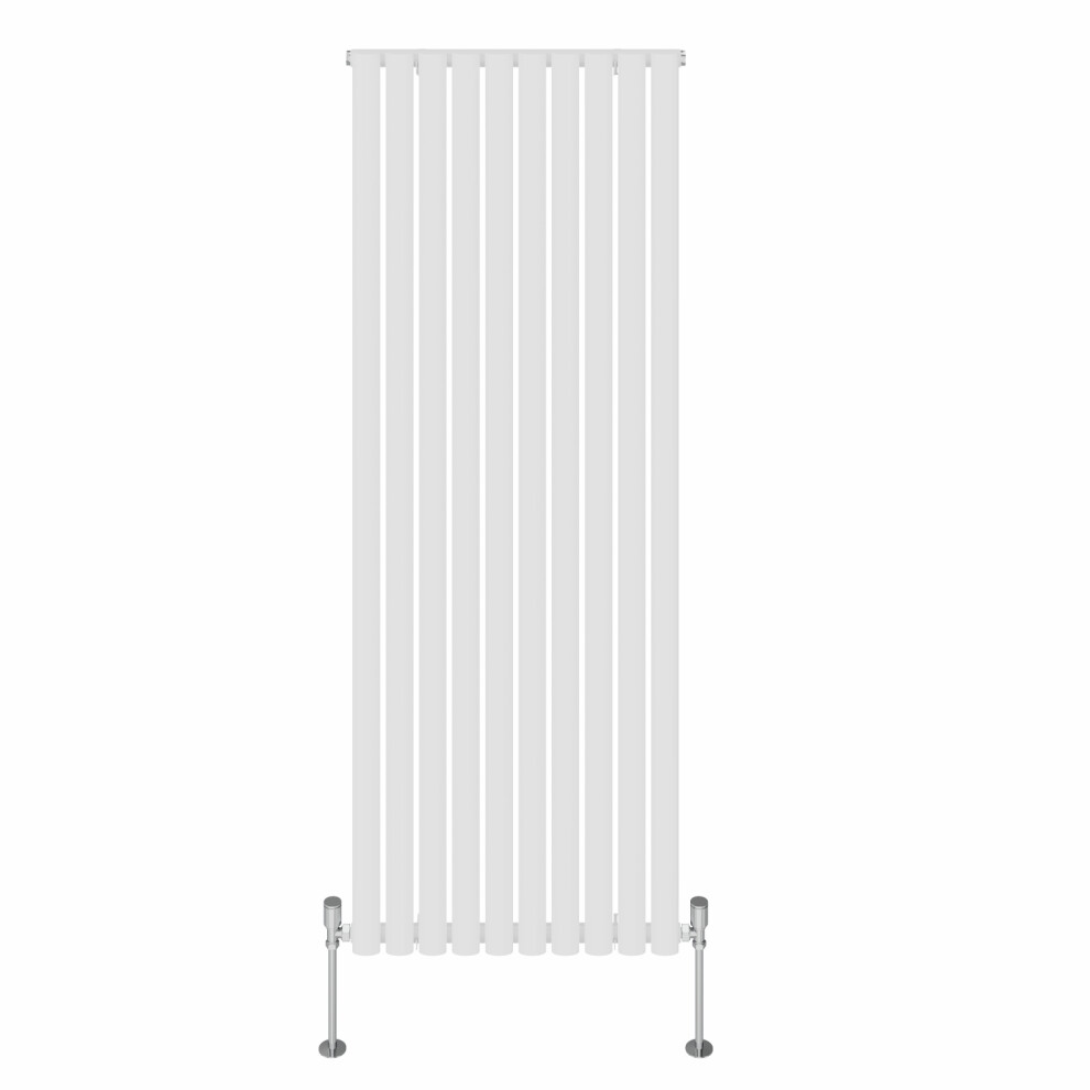 (1600X590mm) Right Radiators Vertical Single Oval Column Rads Designer Radiator With Angled Manual Valve 5063123999458