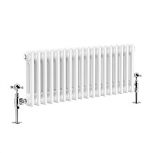 Right Radiators 300x830 mm Horizontal Traditional 2 Column Cast Iron Style Radiator White