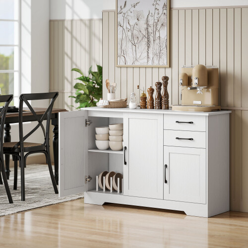Homcom HOMCOM Sideboard with Soft-Close Doors, Modern Storage Cabinet White