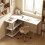 Homcom HOMCOM Computer Desk with Storage Shelves 150 cm White/Oak 1