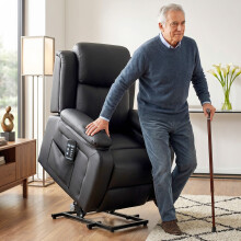 HOMCOM Riser and Recliner Chair Power Lift Recliner with Remote, Black