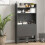 Homcom HOMCOM Writing Desk with Foldable Desktop for Bedroom, Home Office, Black 2