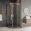 NES Home 1000x800x1850mm Offset Quadrant Shower Enclosure - Brushed Brass Frame 1