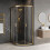 NES Home 1000x800x1850mm Offset Quadrant Shower Enclosure - Brushed Brass Frame 4