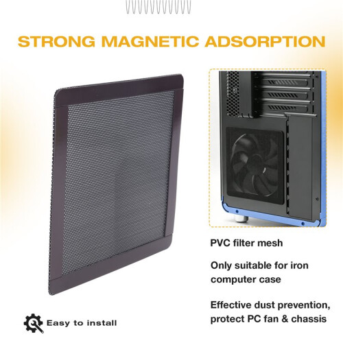 Computer Case Magnetic Dust Filter Mesh PC Case Cooling Fan Computer Guard Cover Horn Net 12 X 12cm 1