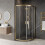 NES Home 1200x800x1850mm Offset Quadrant Shower Enclosure - Brushed Brass Frame 1
