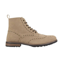 (10 UK, Camel) Nicholas Deakins Mens Brogue Detailing Block Heel Boots