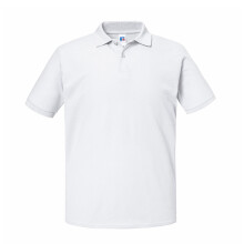 (XL, White) Russell Mens Authentic Eco Piqué Polo Shirt
