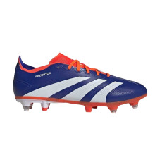 (7.5 UK, Blue/White/Red) Adidas Mens Predator 24 Pro Knitted Collar Soft Ground Football Boots