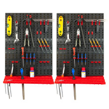 KCT Wall Mounted Tool Storage Garage Organisation Rack Tool Holder Workshop Organiser Shelf - Set of 2