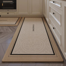 (Khaki, 45x70cm) Non-Slip Kitchen Mat Oil-Proof Waterproof Washable Entrance Door Mat Long Runner Rug Absorbent Durable Floor Mat