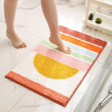 (Rainbow Paradise) 40x60cm Bathroom Entrance Mat Absorbent Quick-Dry Non-Slip Door Mat for Kitchen Bedroom Toilet Floor Rug