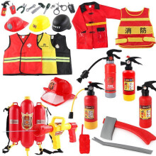 (engineering building) Kids Firefighter Role-Play Set Fire Backpack Water Gun Summer Beach Water Toys