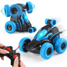 (blue) Remote Control Car Toy for Kids Boys Wireless RC Stunt Car Rotation Flip Off-Road Vehicle Electric Toy Gift