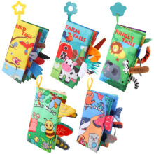 (Flying animal) Baby Cloth Book 0-3 Year Tails Cloth Book with Teether Chewable Tear-Resistant Infant Early Learning Toy Teether Toy Gift