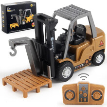 (Alloy remote control) Mini RC Crane Truck with Adjustable Speed and Lift, Remote Control Forklift Engineering Vehicle Toy for Kids
