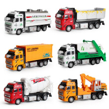 (292H-9 yellow box wagon. 300g) Kids Toy Large Simulation Pull Back Alloy Cement Excavator Construction Truck Fire Engine Model