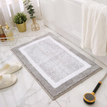 (gray, 51x76cm) Bathroom Absorbent Mat Non-Slip Door Mat for Toilet, Simple Style, Home Entry Rug, Water-Absorbing Floor Mat for Shower Room