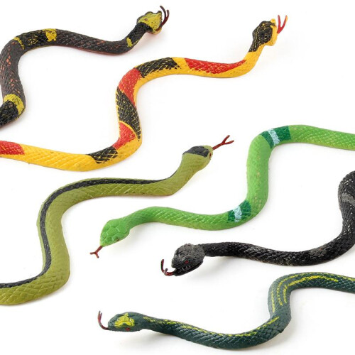 (6pcs) Realistic Static Crawling Wildlife Model Set - Prank Python Rattlesnake Cobra, Lifelike PVC Material Fun Toy