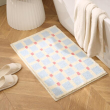 (blue, 40x60cm) Ins Style Bathroom Mat Absorbent Quick-Dry Floor Mat for Home Toilet Bedside Velvet Rug Soft Non-Slip Entryway Doormat