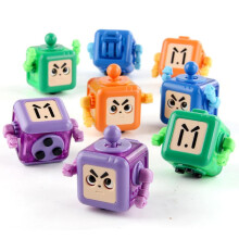 (Big Eye robot blue) New Stress Relief Dice Cube Toy Pressure Robot Squeeze Fidget Gadget