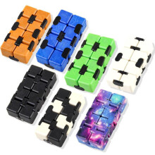 (Black) Halloween Stress Relief Cube Infinite Fidget Toy for Kids Christmas Gift Decompression Puzzle Finger Toy