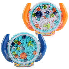 (Orange) Kids Gear Maze Puzzle Board Handheld Balance Marble Game Educational Decompression Toy for Ages 3-12