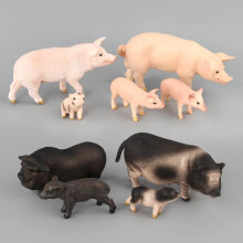 (Little Boar -13g) 9PCS Mini Pig Animal Figurines, Black Pig Farm Set, Micro Landscape Decor, Kids Educational Toys