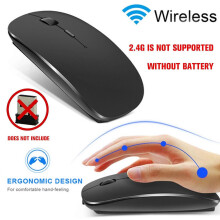(silver/One-size) Bluetooth Wireless Mouse For Computer Mices Ergonomic Mices Silent Op