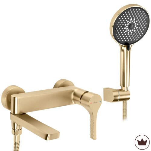 Μπαταρία Μπανιέρας Premium Rea Maxim Brush Gold