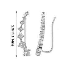 (One size, Colorful) Women Statement Crystal Ear Climber Crawler Cuff Leaf Star Earrings NiceU:K