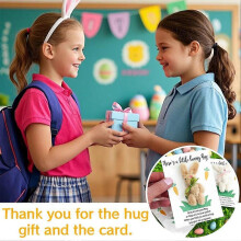 (1pcs, Coffee) Easter Positive Bunny Pocket Hug with Cards, Emotional Gifts Positive Plush A8C0