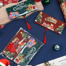 (1pcs, RED) 1pcs Folding Christmas Money or Card Holder w/ 6Slots Surprise Gift Cash Holder