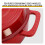 Round Casserole Dish Enamel Cast Iron 6QT with Silicone Gloves Deep Gradient Red 12