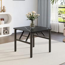 Square 60cm Folding Coffee Table with Marble Effect Top