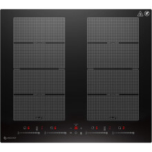 Induction Hob 4 Zones 7400W 9 Power Levels Black 60 cm — electric ceramic stove, flex zone cooktop, built in hob