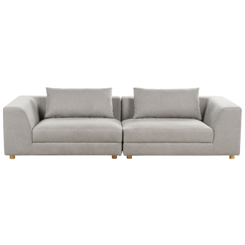 Beliani Sofa 3 Seater LERMON Fabric Light Grey