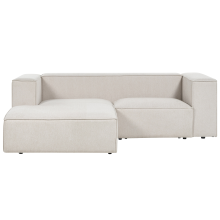 Corner Sofa 2 Seater VERNON Fabric Light Beige Right Hand