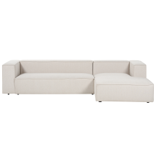Corner Sofa 3 Seater VERNON Fabric Light Beige Left Hand