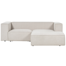 Corner Sofa 2 Seater VERNON Fabric Light Beige Left Hand