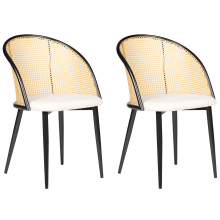 Set of 2 Dining Chairs CORNELL Metal Black
