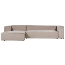 Corner Sofa 3 Seater VERNON Velvet Beige Right Hand