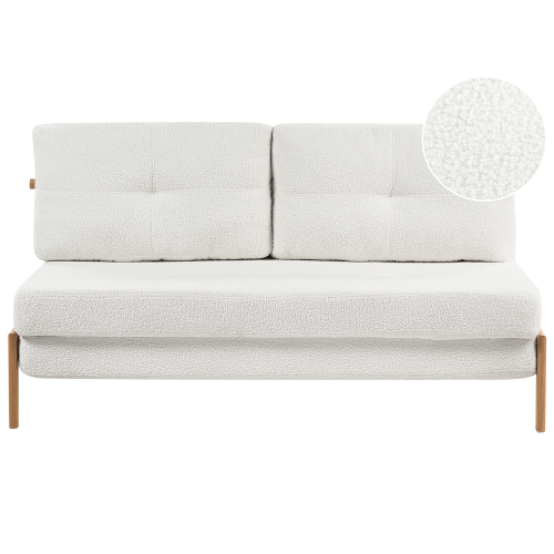 Beliani Sofa Bed 2 Seater EDLAND Boucle Off-White