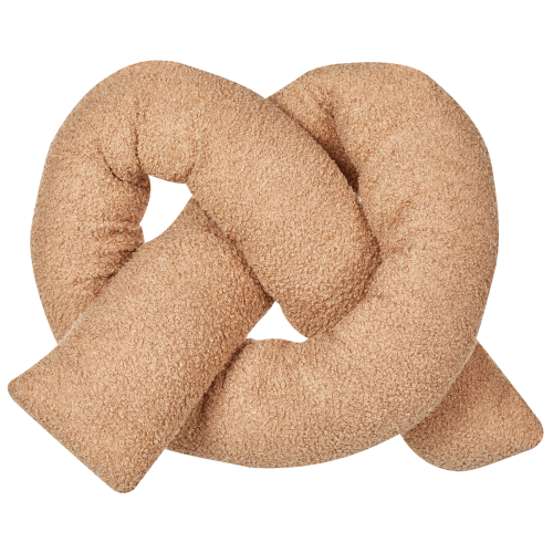 Beliani Throw Cushion GLADIOLUS 172 x 14 cm Boucle Light Brown Solid