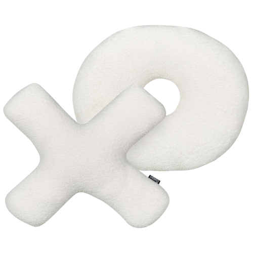 Beliani Set of 2 Decorative Cushions HESPERIS Boucle Off-White Solid