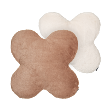 Set of 2 Decorative Cushions ACHILLEA 54 x 54 cm Faux Fur Beige Solid