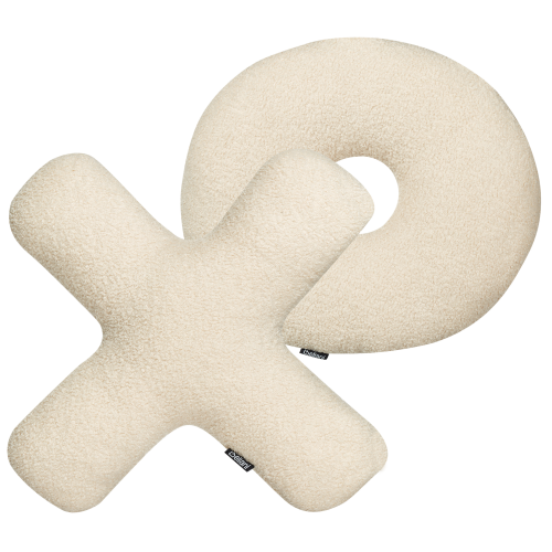 Beliani Set of 2 Decorative Cushions HESPERIS Boucle Beige Solid
