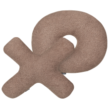 Set of 2 Decorative Cushions HESPERIS Boucle Brown Solid
